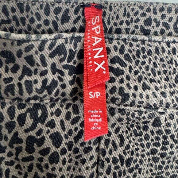 SPANX Jean-ish Ankle Leggings Jeans Size S Dots Animal Print Brown Black 20018R - Picture 8 of 12